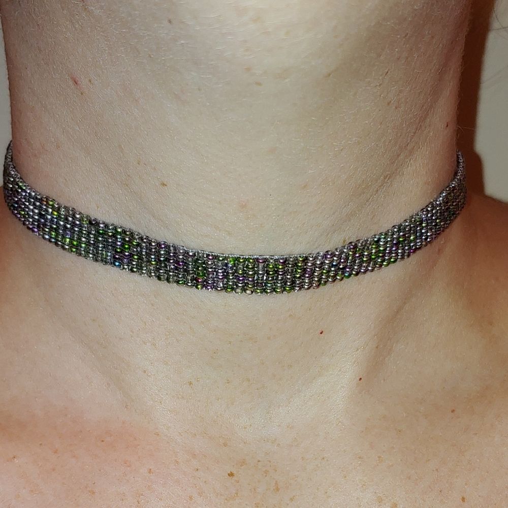 Loom Beaded Choker Necklace Multicolor